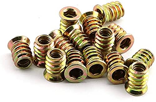 Balaji Handicraft Furniture (Pcs-50) M8 x16 mm Wood Insert Interface Threads Imported Export?Quality | Zinc Alloy Wood Insert Interface Screws Bolts Nuts Fixing Furniture Mounting Fasteners