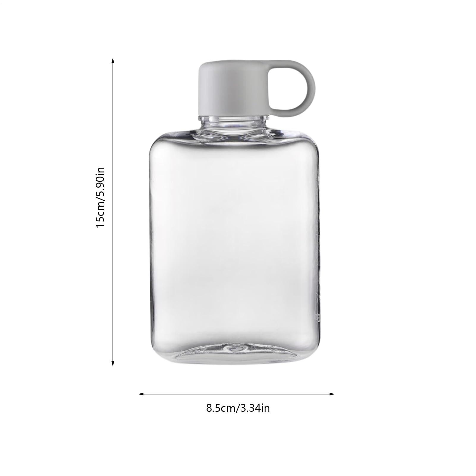 Bouteille d'eau plate – Design carré, construction Tritan compacte, gourde de voyage légère, fonction d'hydratation de poche pratique | Pour le camping, fitness, extérieur, trajets