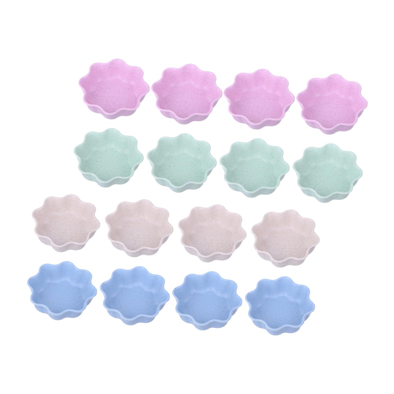 Unomor 16pcs Mini Seasoning Bowl Flower Shape Condiment Dish Snack Food Saucers Chic Sauce Dish