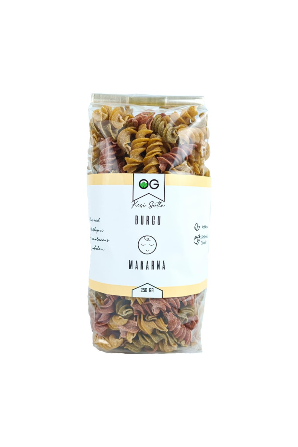 OG Keçi Sütlü Sebzeli Burgu Makarna 8ay 250gr