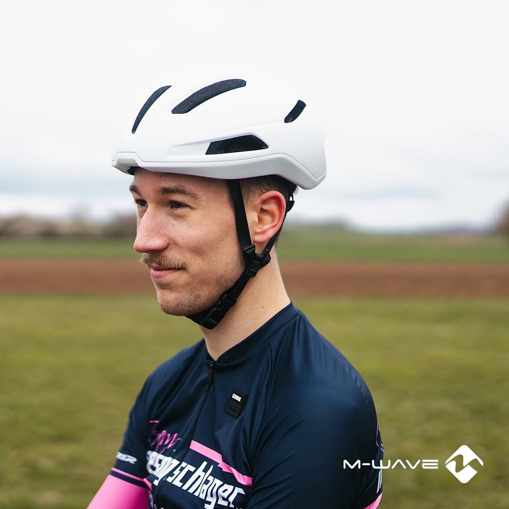 Kask rowerowy wyścigowy, Aero, biało-czarny matowy, rozmiar M 55-59 cm, Flux von M-Wave