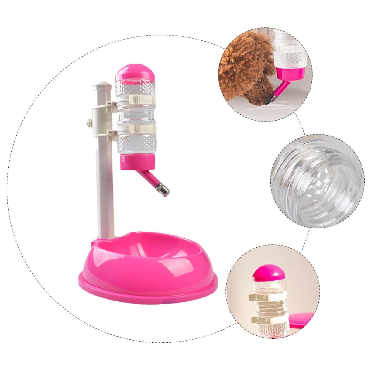 1 Pieza Dispensador Automático de Agua y Comida para Mascotas Bebedero y Comedero con Capacidad de Material Diseño Antideslizante para Perros y Gatos