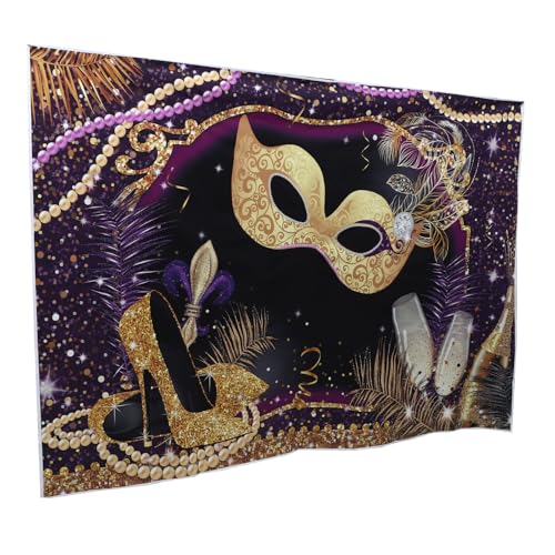 Angoily Masque de Bal Masqué Décoratif pour Fête D’Anniversaire Toile de Fond pour Photos de Carnaval Fond pour Photographie Tissu Professionnel Motifs...