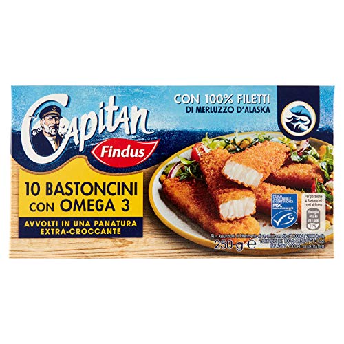 Findus Capitan 10 Bastoncini con Omega 3, 250 g (Surgelato)