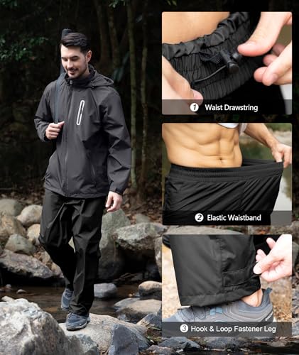 Image of SWISSWELL Men's Waterproof Golf Rain Suit Rain Gear Jacket and Pants Lightweight for Golf Fishing Big and Tall S-5XL