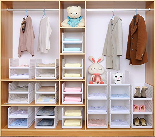 Yoillione White Wardrobe Closet Organizers Clothes Storage Organizer Wardrobe Shelve,Sinside Closet Organizer Container Closet Storage Drawers,Plastic Bathroom Kitchen Cupboard Organizer #TOP4