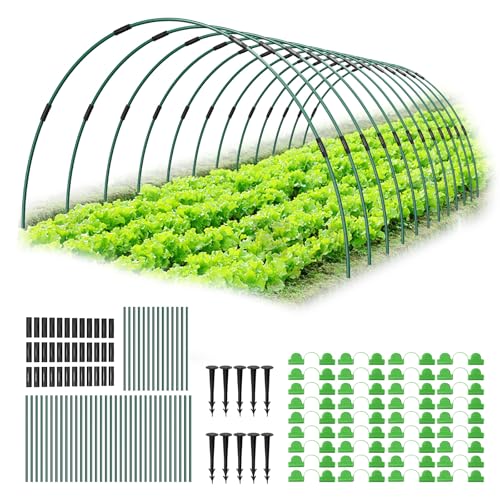 MQJIAZHI 40 Pièces Arceau pour Serre Tunnel, 41CM Support d'arceaux de Jardin Ajustable en Fibre...