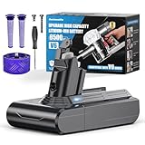 6500mAh V6 Battery Replacement Compatible with Dyson V6 Animal/Absolute/Motorhead/Fluffy SV03 SV04 SV05 SV06 SV07 SV09 DC58 DC59 DC61 DC62 DC72 DC74 Vacuum Cleaner