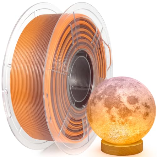 Image of IEMAI Translucent PETG Filament 1.75mm 1kg, Dual Color Gradient Amber to Brown 3D Printer Filament Up to 600mm /s Rapid Printing for Lampshades Artwork & Home Decor