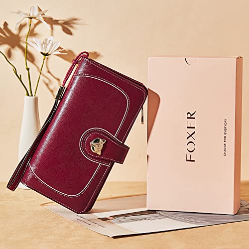 Foxlover Designer Wristlet Wallets For Women Large Capacity Ladies Rfid Blocking Leather Credit Card Holder #TOP6