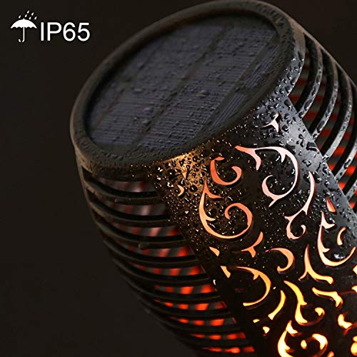 Xtozon Solar Torch Lights Outdoor Upgraded, 43" Waterproof Flickering Flames 96 LED, Landscape Decoration Lighting Auto On/Off Dusk to Dawn with Bases - Thumbnail 6