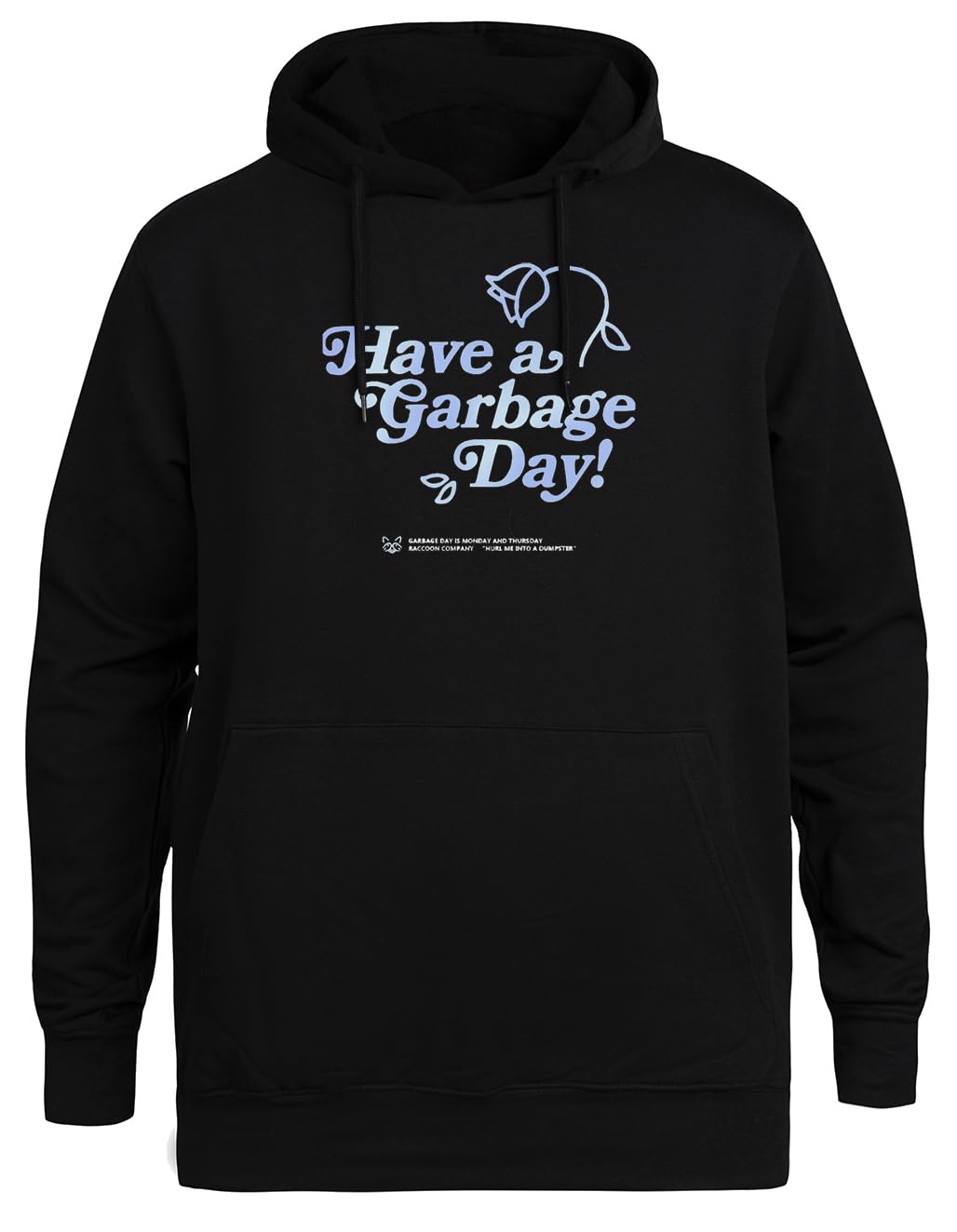 Nie Miej Śmieciowego Dnia Unisex Czarna Bluza Ekologiczna z Kapturem Unisex Black Hoodie Eco-Friendly Hooded Jacket