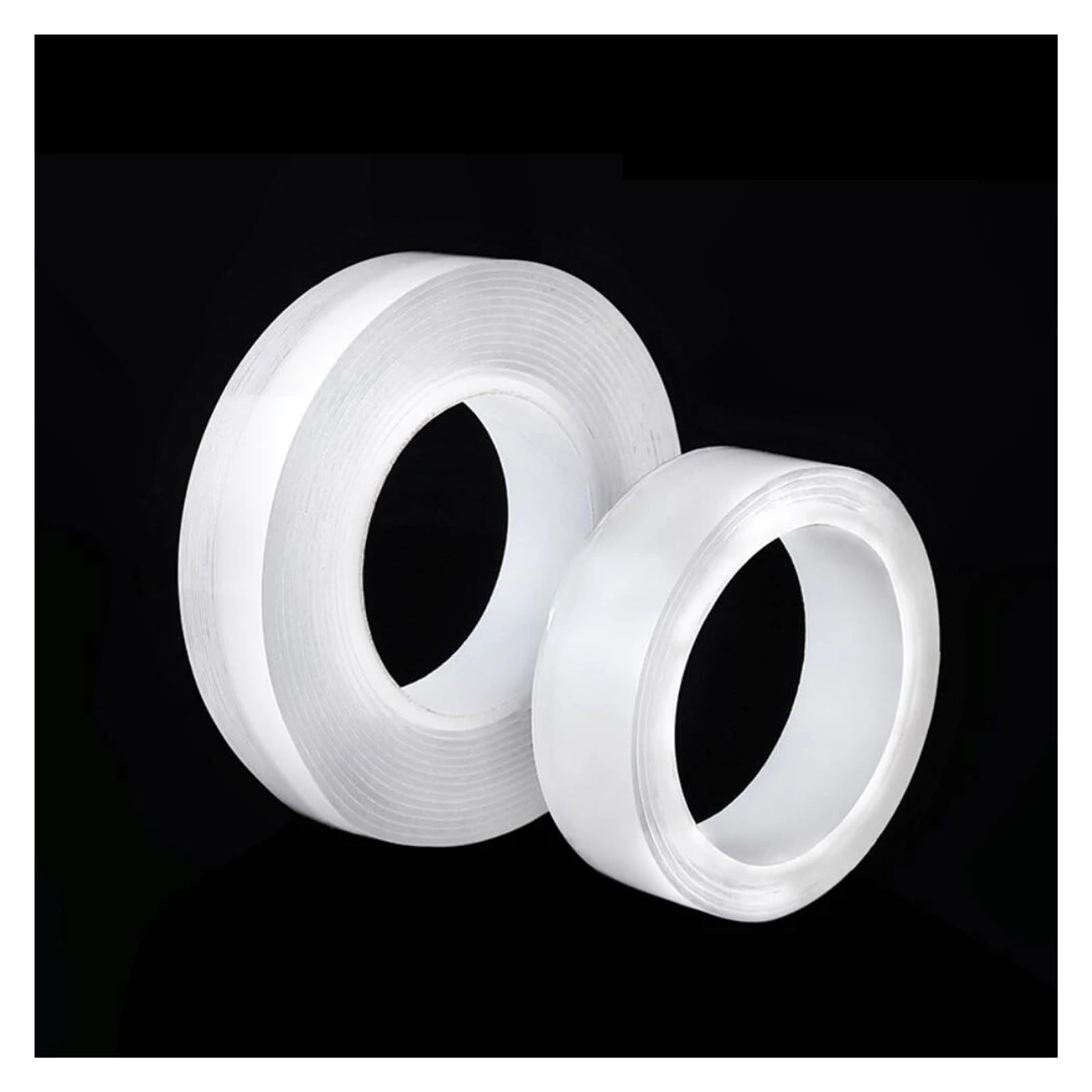 Nastro adesivo biadesivo trasparente, Nastro biadesivo trasparente da 30 mm e 50 mm, senza traccia, riutilizzabile, adesivo, lavabile, for la casa(1mm,50mm)