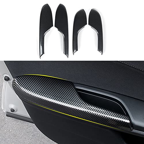 Image of Inner Door Armrest Cover Decals for Honda Civic 2016 2017 2018 2019 2020 2021 10th Gen Accessories ABS Carbon Fiber Stickers, NOT for Coupe Model