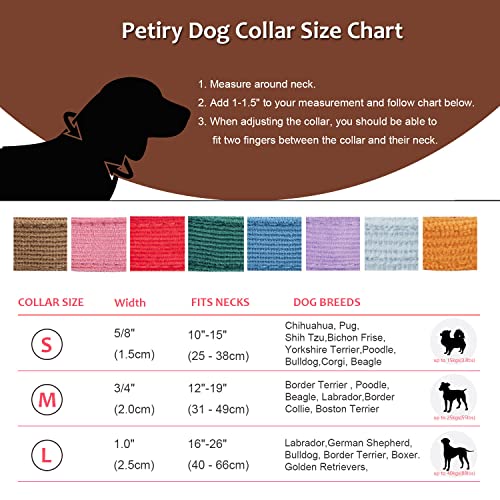 Petiry Soft Dog Collar with Safety Metal Buckle Adjustable Durable Comfort Velvet Corduroy Collars for Small Dogs,Brown,Neck 25-38cm - Image 4