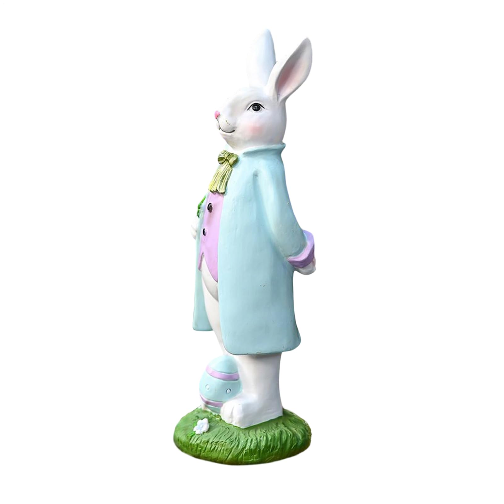 Generico Estatua de conejo de Pascua, decoración de resina primaveral con figura de conejo, para escritorio, para casa, jardín, porche, interior, estante