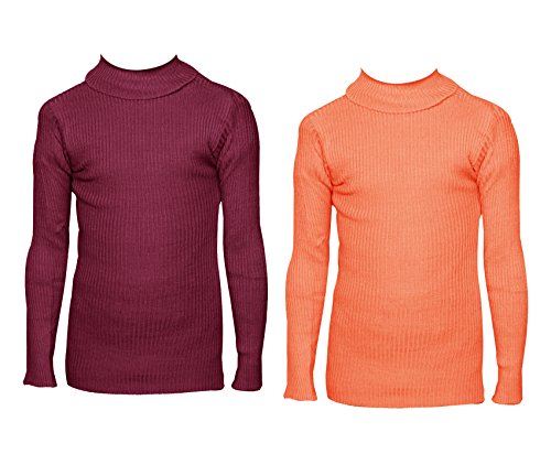 Image of IndiWeaves Boys' T-Shirt (Pack of 2) (10110-0408-IW-G-P2-18 Maroon & Orange 18-24 Months)