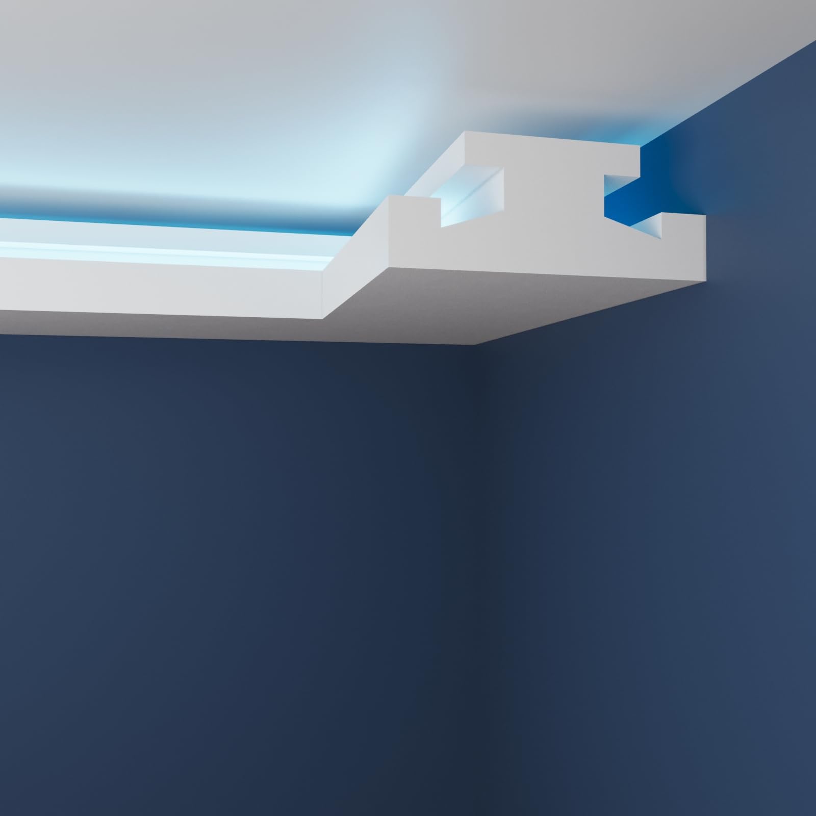 WOLDECOR LED Coving for Ceilings – Premium Extruded Polystyrene Cornice Moulding Trim, Lightweight and Paintable XPS Decorative LED Cornice Coving, LED Compatible (WLL18, 2 Meters)