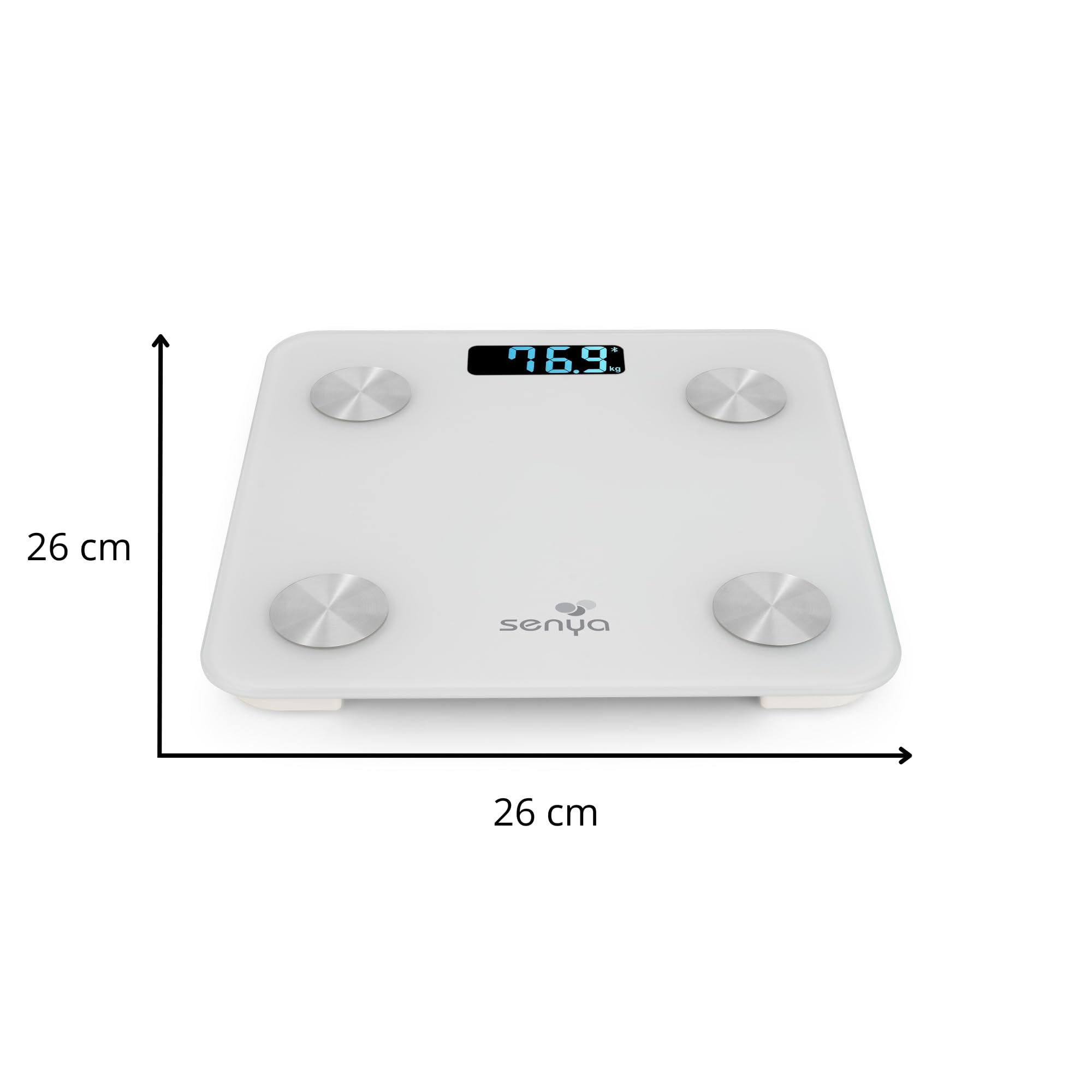 Senya SYWB-S007 - Báscula de baño con Bluetooth para un seguimiento diario de tu salud, Blanco