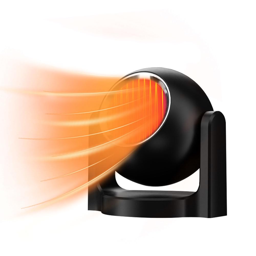 Calefactor Mechero Coche 12v, 120 W Ventilador Calefactor Coche, 2 en 1 Disponible en Frío y Calor, Giratorio 360°, Calentador Coche, Calefactor Coche Descongelador