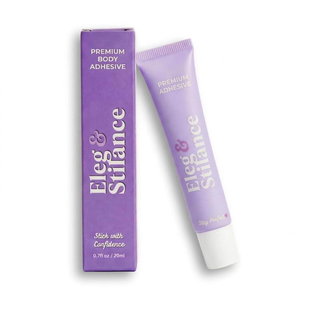 eleg & stilance Body Glue for Clothes & Skin | Liquid Fashion Tape| Strong & Quick Hold, Sweat-Proof & Residue-Free | Safe Body Glue Stick for Jewellery | 20 ML-picture-1