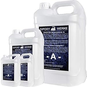 Dipoxy GFK DIPOXY-2K-700 epoxyhars 4,5 kg 2K hars met verharder EP lamineerhars in professionele kwaliteit glashelder en geurarm giethars epoxy uv-staaf, voor houten tafel vloer aquarium terra