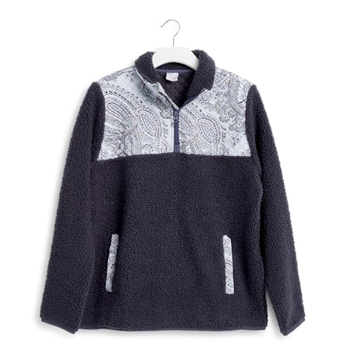 Vera Bradley 36587-182593XL Women'S Fleece Pullover Sweatshirt With Pockets (Extended Size Range), Soft Sky Paisley thumb #1