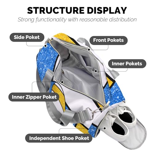 zaaprintblanket Duffel Bags Blue Green Gold Volleyball Waterproof Sport Gym Travel Perform Bag Custom Training Bag with Name4