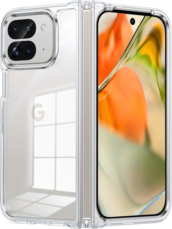 ZubitechCase for Google Pixel 9 Pro Fold Clear Case, Hard PC Back & Soft TPU Bumper Transparent Protective Cover Shockproof Scratch Resistant Case for Google Pixel 9 Pro Fold