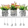 3Pack Fake Plants in Cute Pots Indoor Faux Plants Decorations Lifelike with 60 Artificial Flowers for Office Bathroom Bedroom Living Room Kitchen Home Farmhouse Shelf Decor C