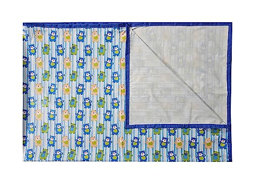Image of Pookie Plastic Sheet,PVC Sheet for Kids,Rubber Sheet for Babies,Bed Wetting Protector(90 x 135 cm) (Blue Tedy)