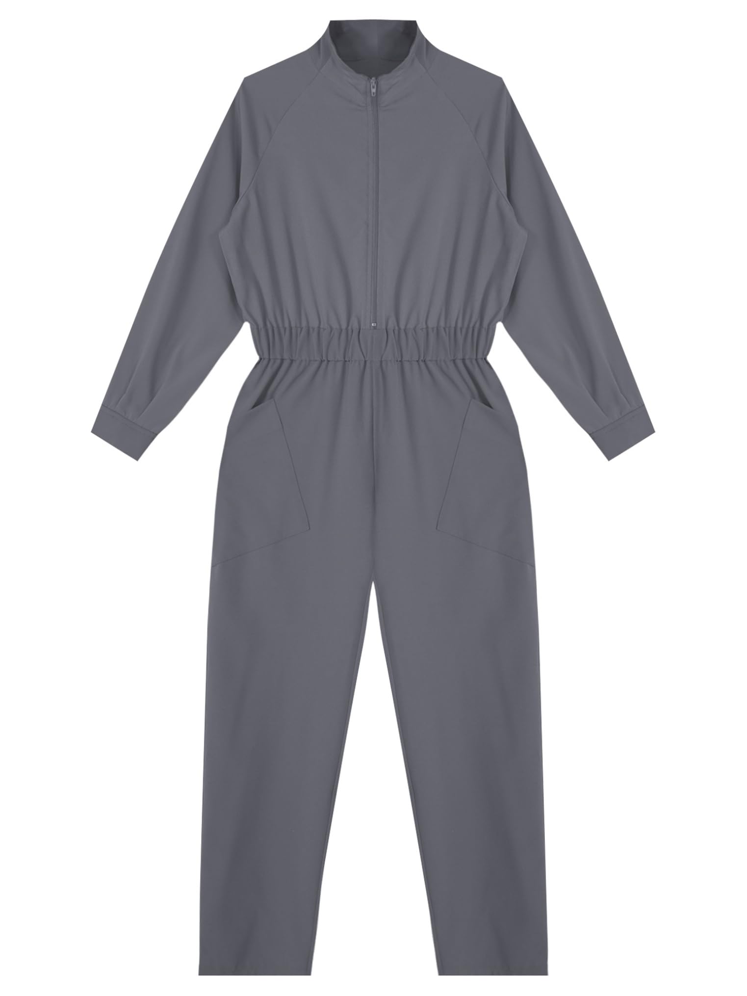 Freebily Mono De Manga Larga Liso con Cremallera para Niñas Pantalones con Peto De Trabajo Overoles Holgados De Verano con Bolsillos