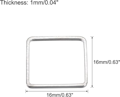 Miniatura 2 de MECCANIXITY Eslabón de aro cuadrado que rebordea, anillo hueco geométrico de la vinculación para la fabricación de