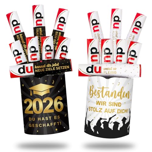 24 Stücke Prüfung Bestanden Duplo Aufkleber Prüfung Abitur Geschenk Abi 2026 Aufkleber Duplo Sticker Banderolen Selbstklebend Schokoriegel Verpackung (Ohne Schokolade) (Bestanden)