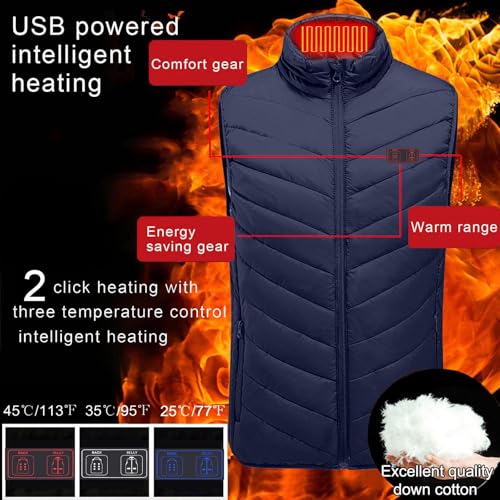 Image of Heated Vest Women and Men USB Rechargeable Heated Vests Stand Collar Packable down Puffer Heating Vest Outerwear