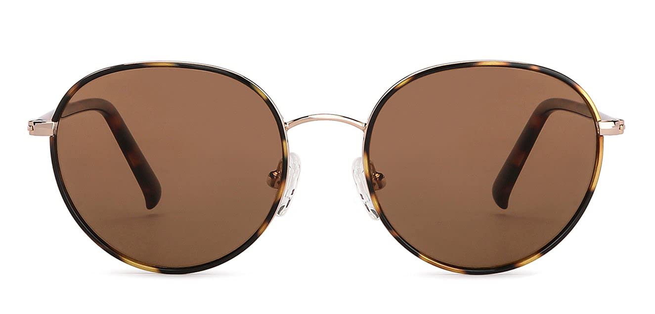 John Jacobs Browline Polarized & Uv Protected Round Sunglasses For Men & Women - Jj S13088,Large