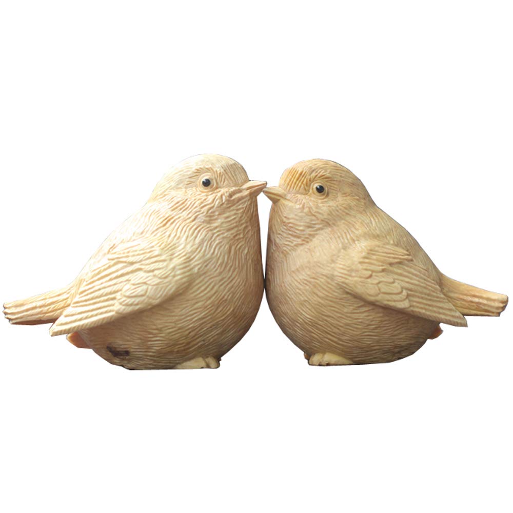 Amazon.co.jp: ツゲの木彫りスズメの木の彫刻 ハンドメイド 鳥 木彫り