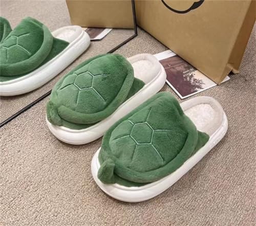 ELONEL Home Indoor and Outdoor Women's Cartoon Turtle Slippers Animal Spring, Autumn, and Winter Warm Cute Soft Plush Cotton Slippers2
