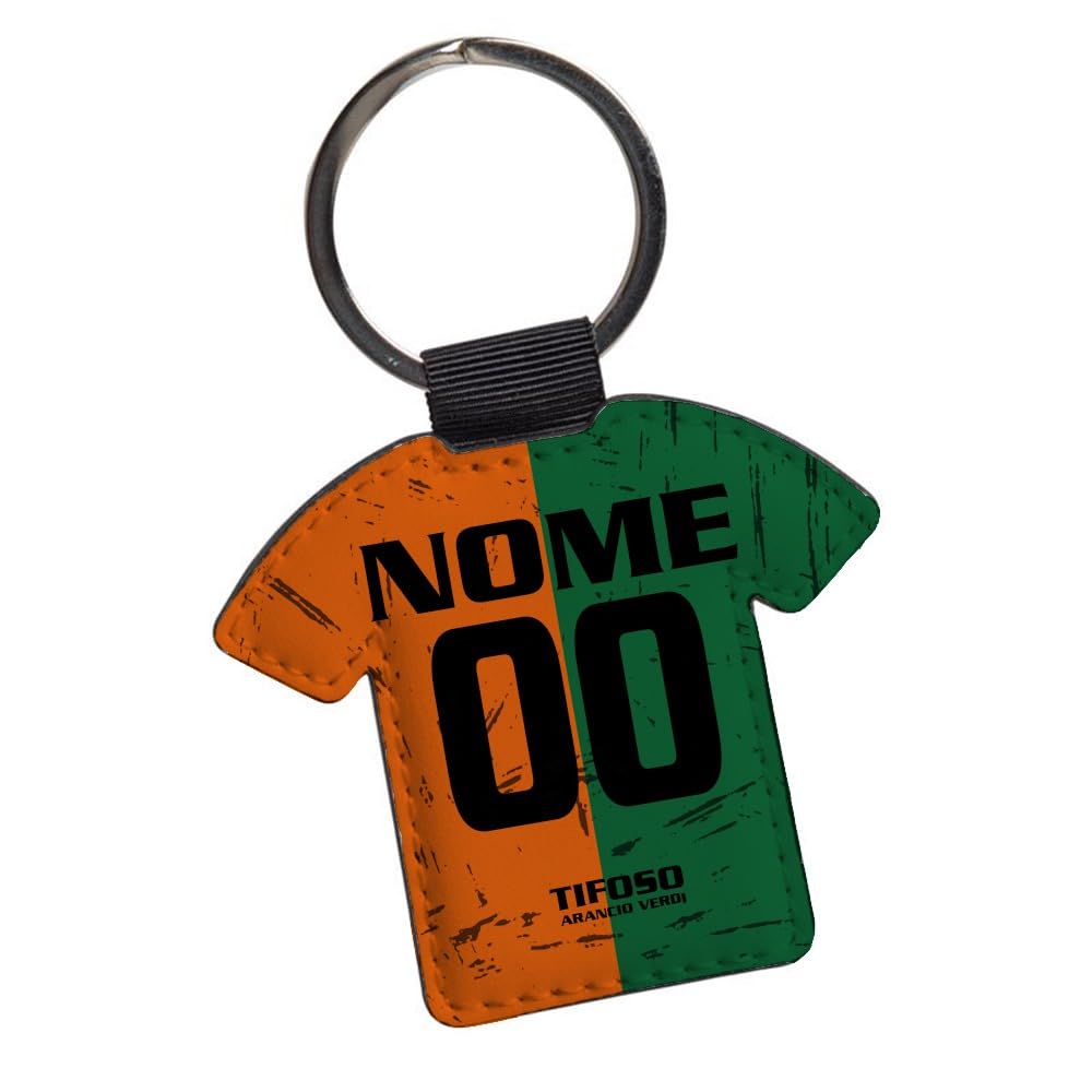 Generico Portachiavi Personalizzato Tifoso Calcio Serie A Tifoso Milanista Interista Napoletano Personalizzata con nome e numero Misura 7 CM in Ecopelle FRONTE E RETRO Sublimatica (Tifoso Venezia)