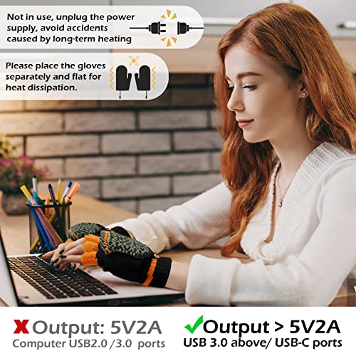 Holres Guanti Riscaldati USB Dita Intere Mezze