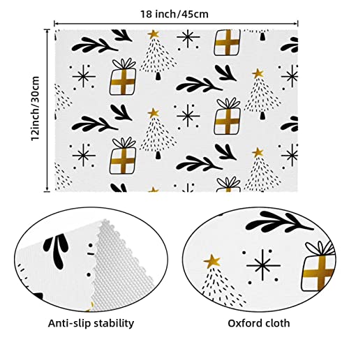 Sets de table de Noël anti-chaleur grand format pour repas de réveillon raffiné