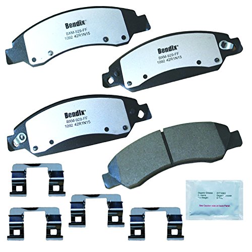 Image of Bendix Fleet Metlok MKD1092FM Semi-Metallic Front Brake Pads for Select Models Cadillac Escalade,Escalade ESV,EXT,Chevrolet Avalanche,Silverado 1500,1500 Classic,Suburban Tahoe,GMC Sierra Yukon
