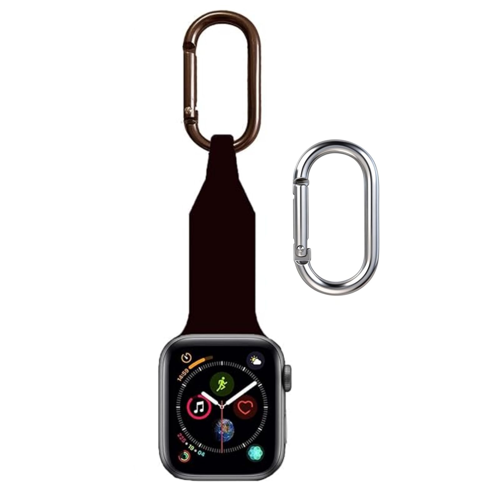 Outdoor Band Compatible with Apple Watch Necklace Fob Clip on Keychain Pendant Lanyard Carabiner Pocket Watch Case Adapter Holder Chain Badge Belt clip Arm Ankle Nurse Strap Iwatch Necklace Women Men