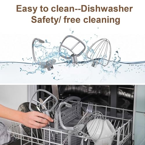 3-in-1 Mixers For Baking,5L Food Mixers For Baking With Bowl, Led Display,3 Types Of Mixers, 6 Speed Control Stainless Steel Food Mixer,with Dough Hook, Stirring Paddle & Egg Cage Rough noodles - Image 4