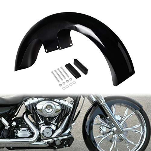 HDBUBALUS 21' Motorcycle Front Fender Mudguards for 120 / R21 Tire Fit for Harley Bagger Touring Road King Electra Glide Street Glide FLHR FLHX Gloss Black