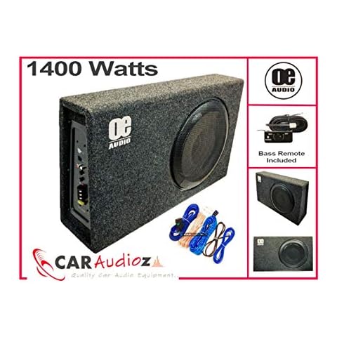 OE AUDIO OE 112SA Sub woofer built in AMP Amplified Active Slim Shallow bass box Cover