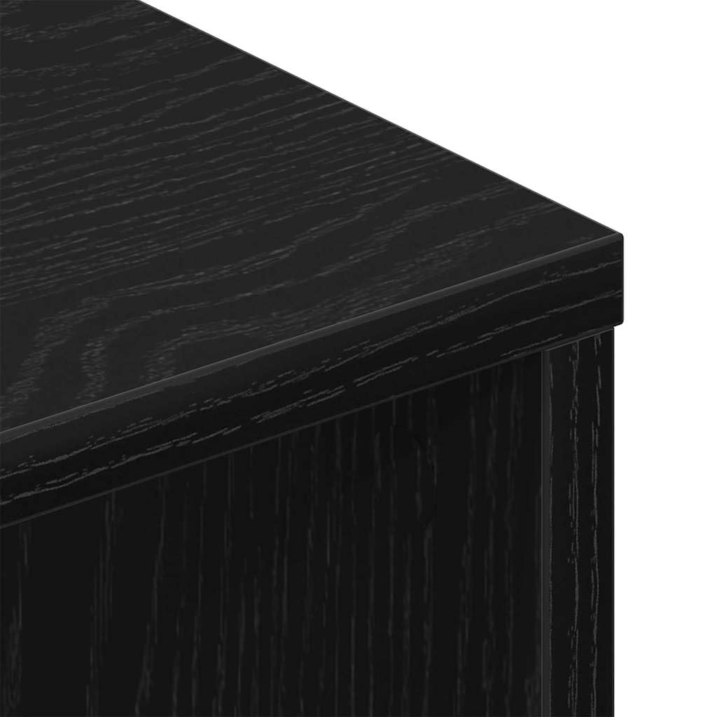 Set di 2 mobili bassi per TV, colore nero, effetto rovere, 80 x 30