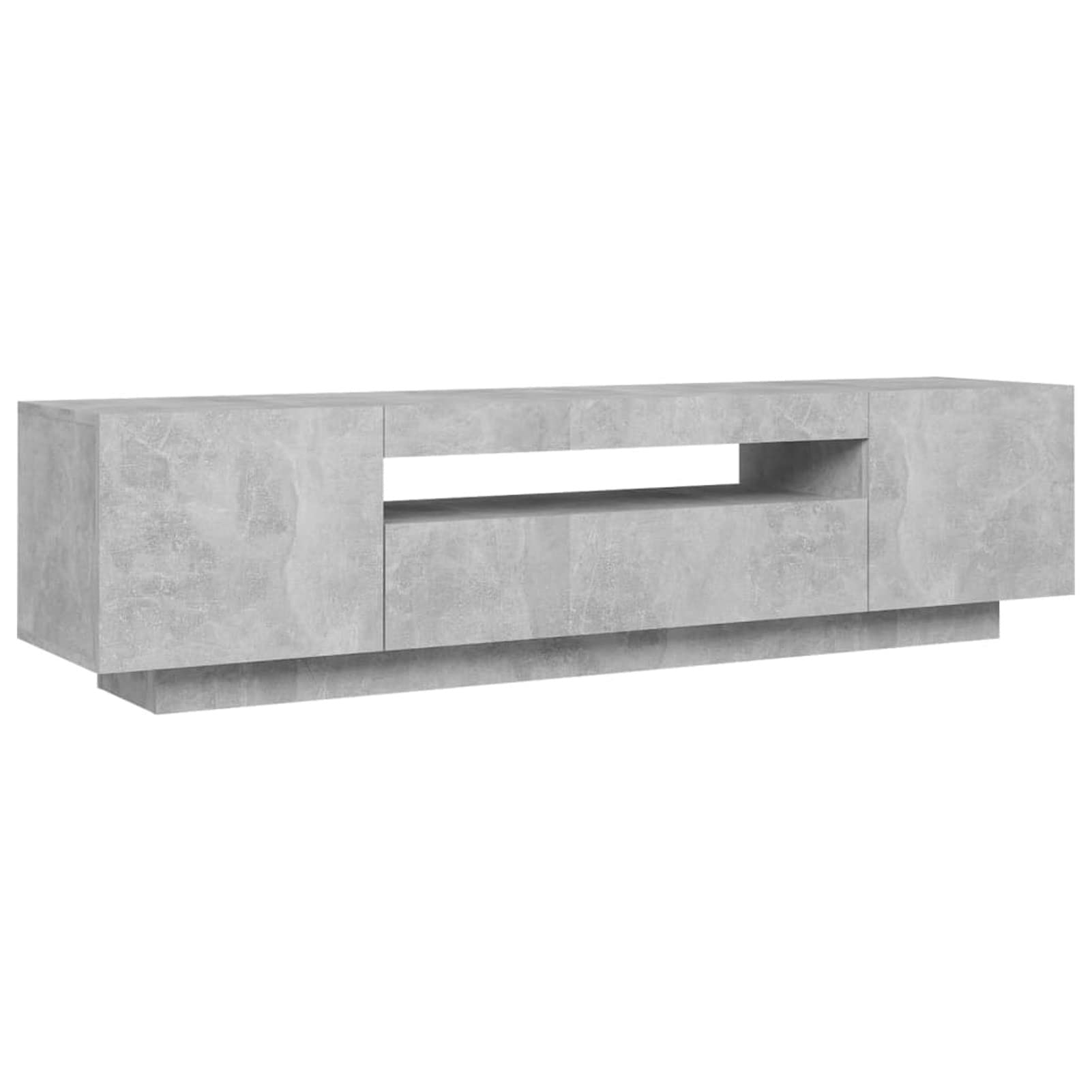 IKAYAA Mueble para TV con Iluminación LED, Mesa TV Elegante, Gris Hormigón 160 x 35 x 40 cm