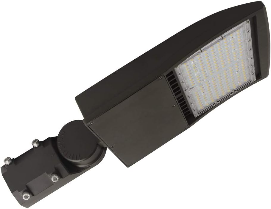 150w LED Shoebox Area Light [400w MH Equal] Parking Lot Lighting Street Lamp Stadium Light Flood Light Type III Distribution 5700k Daylight 20,250lm DLC Lighting Facts (150W Brown)