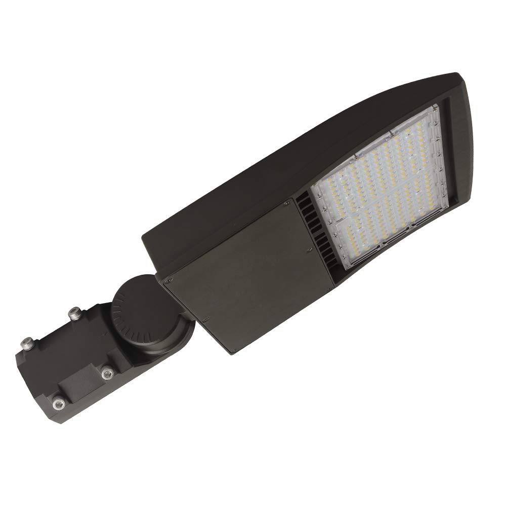 150w LED Shoebox Area Light [400w MH EQUAL] Parking Lot Lighting Street Lamp Stadium Light Flood Light Type III Distribution 5700k Daylight 20,250lm DLC Approved (150W Brown)